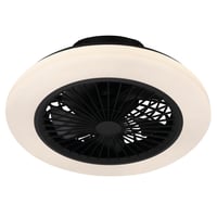 Plafondventilator met lamp - Dimbaar – Zwart – Smart - 2700K-6500K - Incl. Afstandsbediening