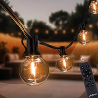 16,5m LED Prikkabel met Afstandsbediening + 3m aansluitsnoer - G40 - 2700K - 12V - IP44 - Koppelbaar - Incl. 30 LED Lampen - Plug & Play