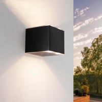 Solar Wandlamp - Tweezijdig - 3000K - IP44 - Zwart