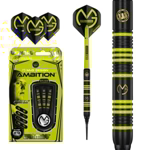 Dardos Winmau Michael van Gerwen Ambition Black Coated Brass Punta de Plástico