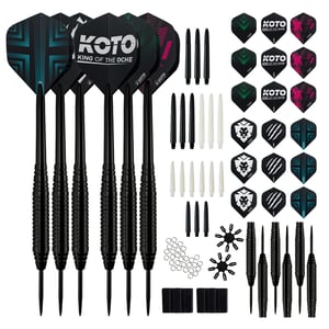 2 KOTO Black Brass Darts + 90 Pieces Accessories Dartpile