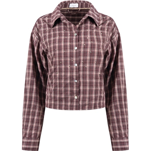 Blouse Macy Check Bordeaux Rood